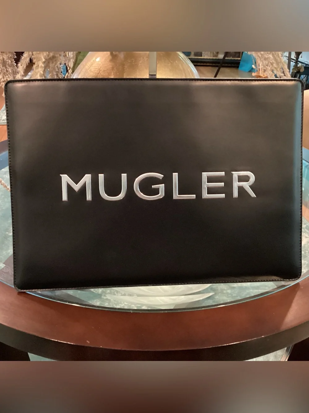 Mugler Black Bag with Silver Logo -Lap Top Bag